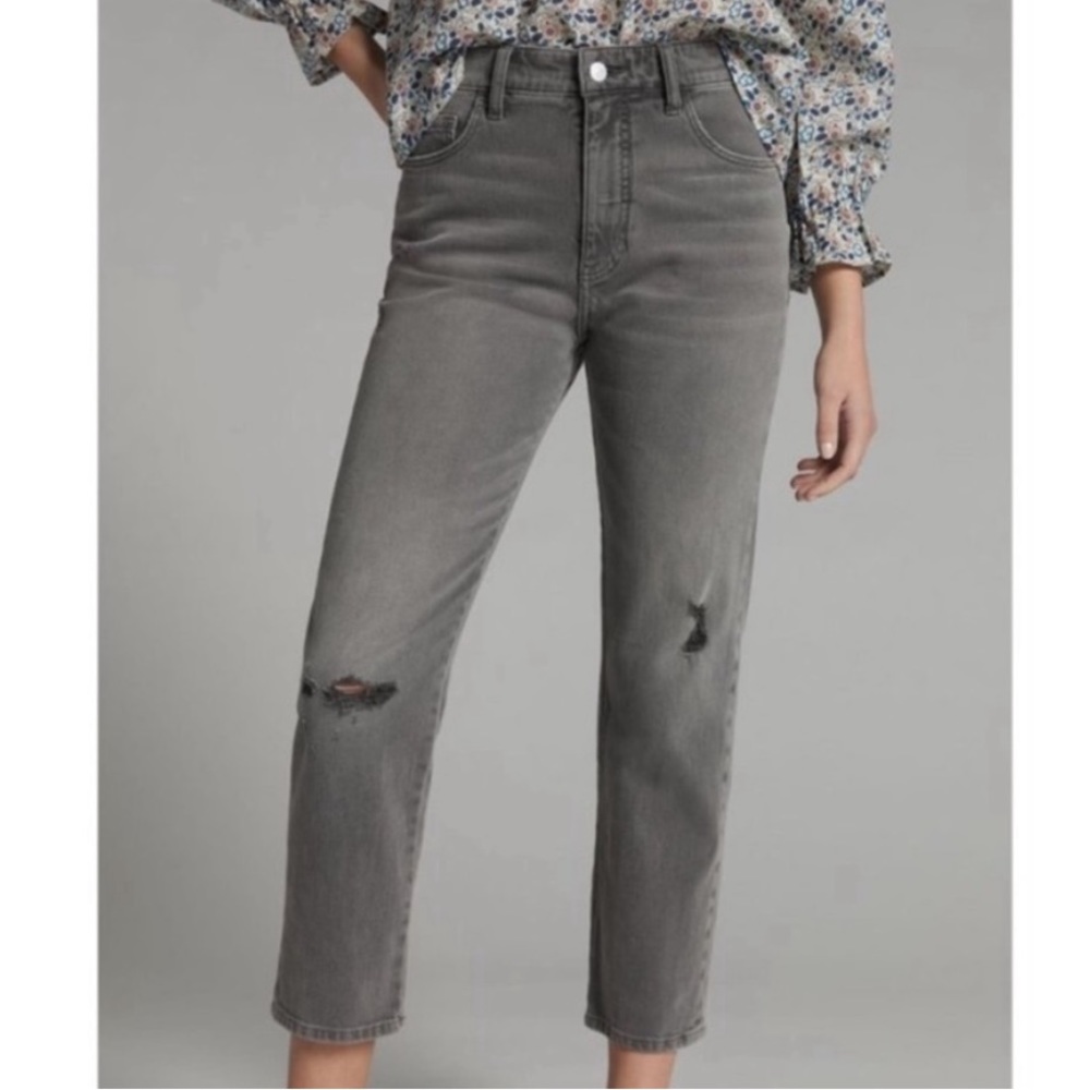 Pilcro The Borrowed Boyfriend gray distressed jeans for Anthro